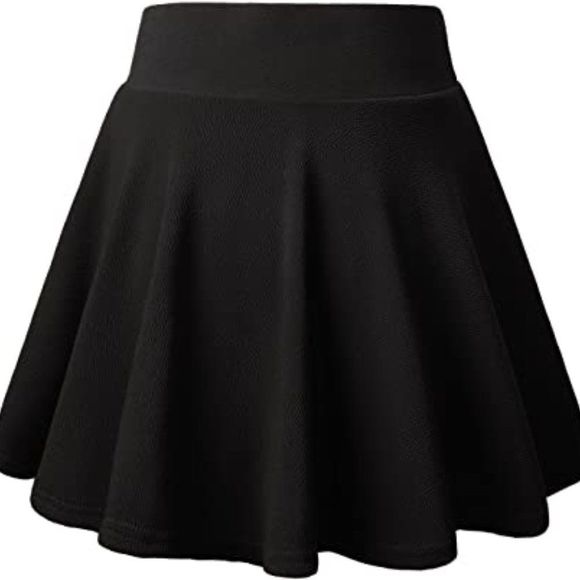 DJT FASHION Women's Casual Mini Flared Plain Pleated Skater Skirt with Shorts - Picture 3 of 6